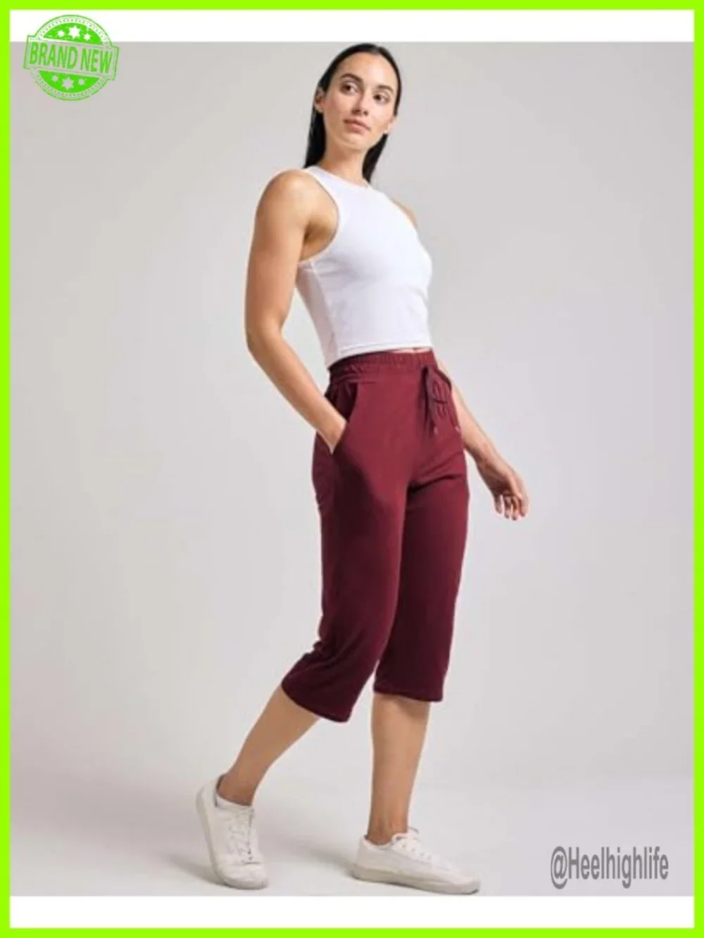 3 Pack Women's Capri Sweatpants Athletic Casual Yoga Pockets